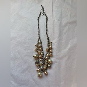 “Pearl” and Sparkly Bead Necklace